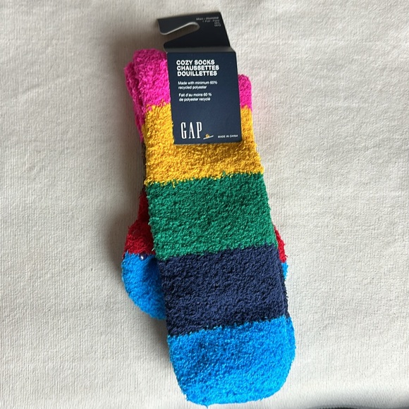 Rainbow stripe recycled cozy socks M/L - Picture 2 of 3
